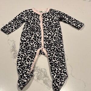Jessica Simpson Leopard Print Footie with Soft Pink Accents